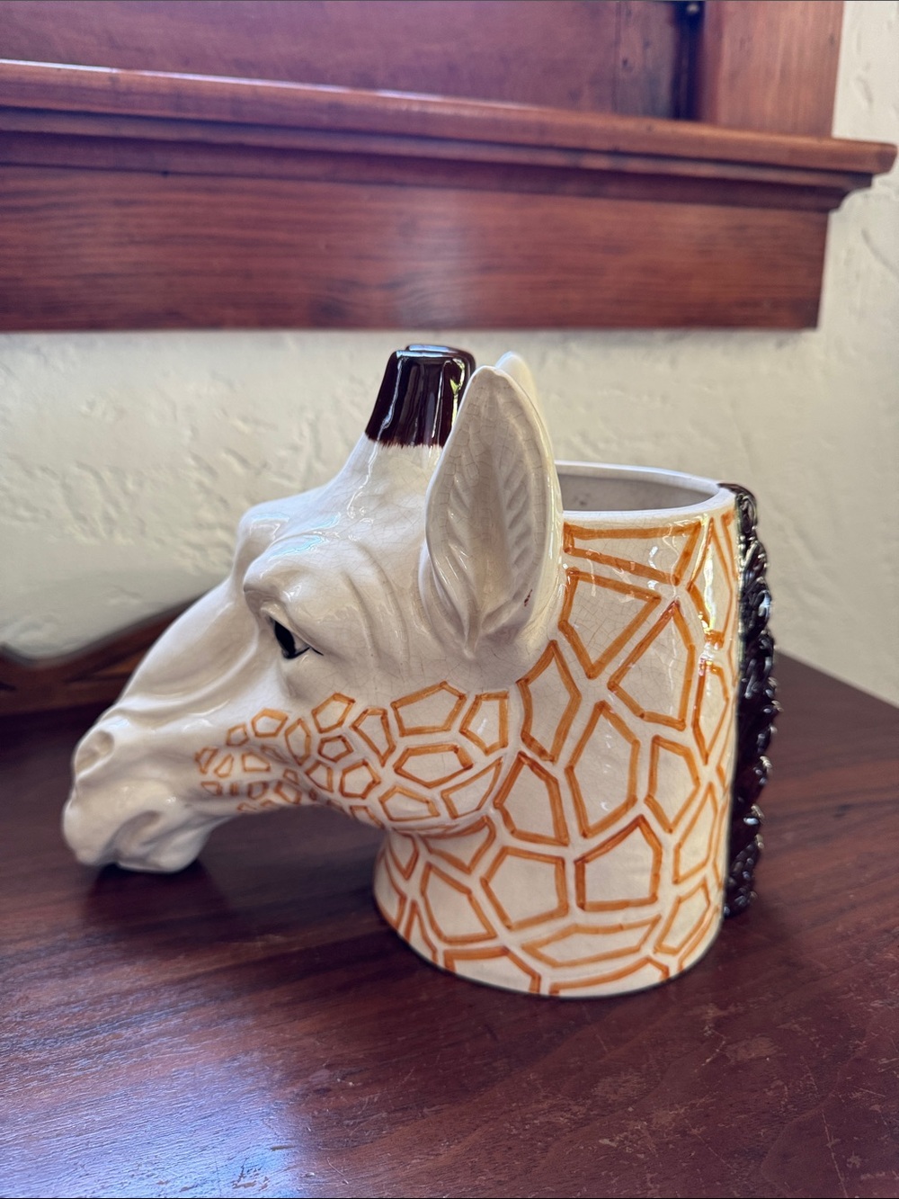 Vintage 1970's Lipper and Mann Ceramic Giraffe Head Cachepot Planter